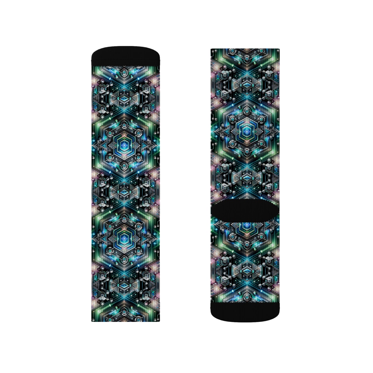 Tech-Infused Futurism Futuristic Tech Sublimation Socks - 8404 Design-63