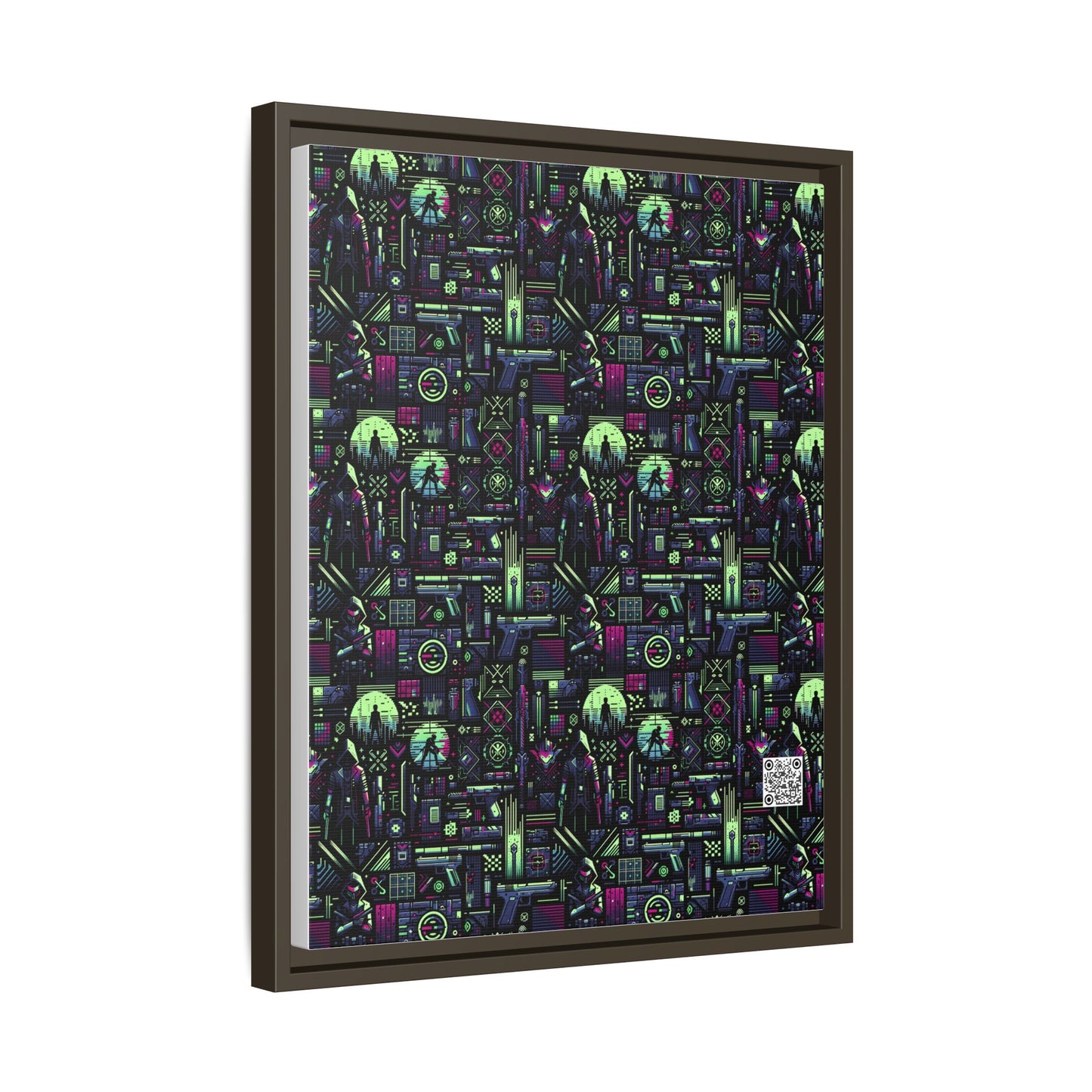 Tech Noir Futuristic Cyberpunk Matte Canvas, Framed (multi-Color) - 8404 Design-63 A