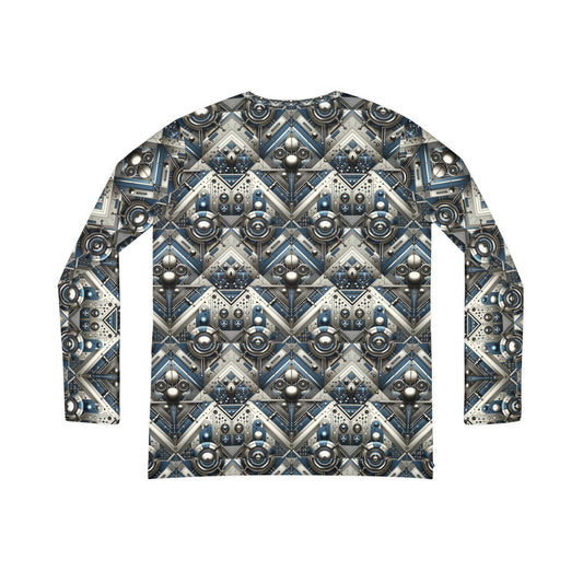 Tech Utility Fusion Tech-Forward Utility With a Futuristic Edge Women's Long Sleeve V-Neck Shirt - 8404 Design-63