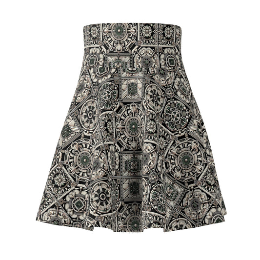 Cyber Garden Party Tech Garden Extravaganza Women's Skater Skirt - 8404 Design-45