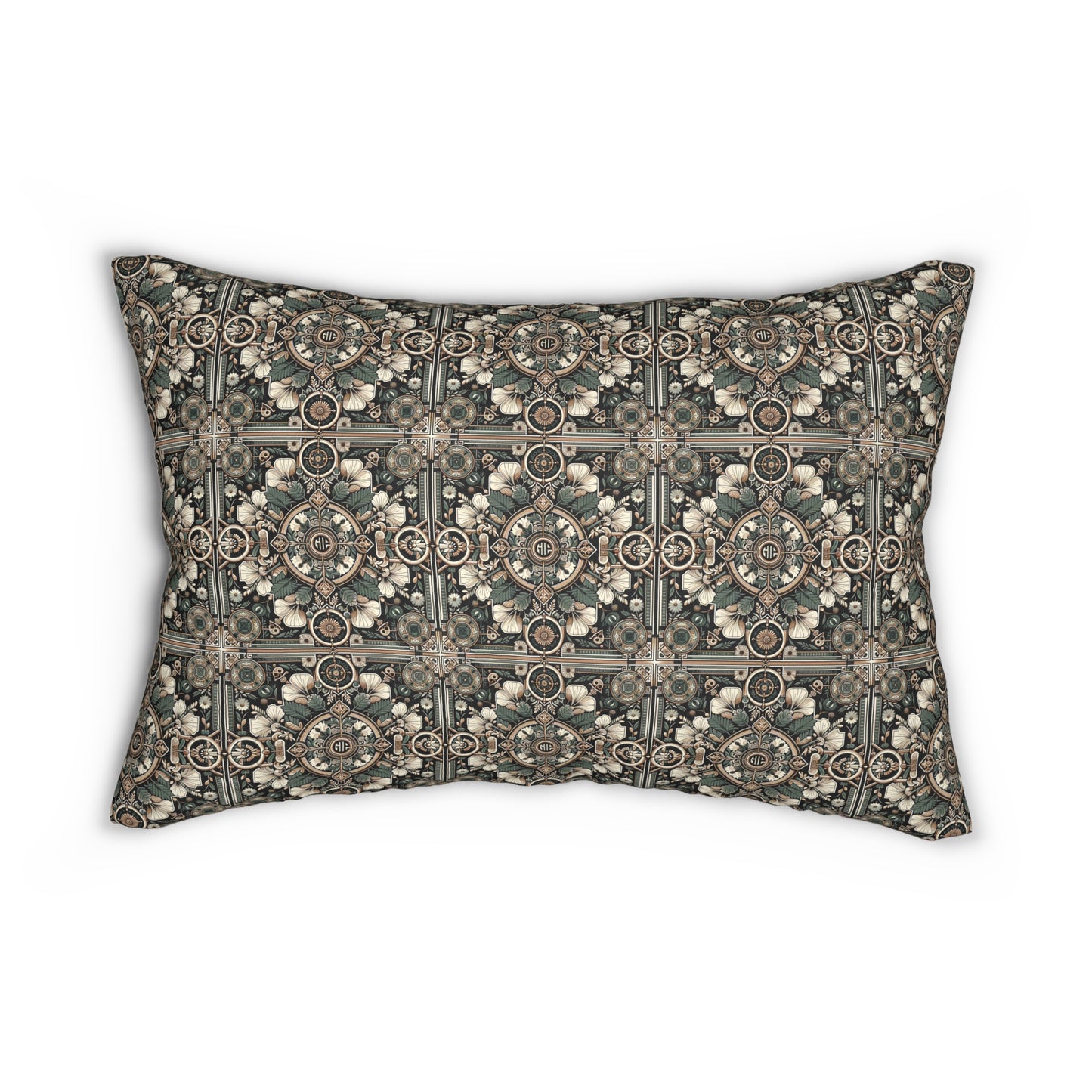 Cyber Garden Party Tech Garden Extravaganza Spun Polyester Lumbar Pillow - 8404 Design-66 S