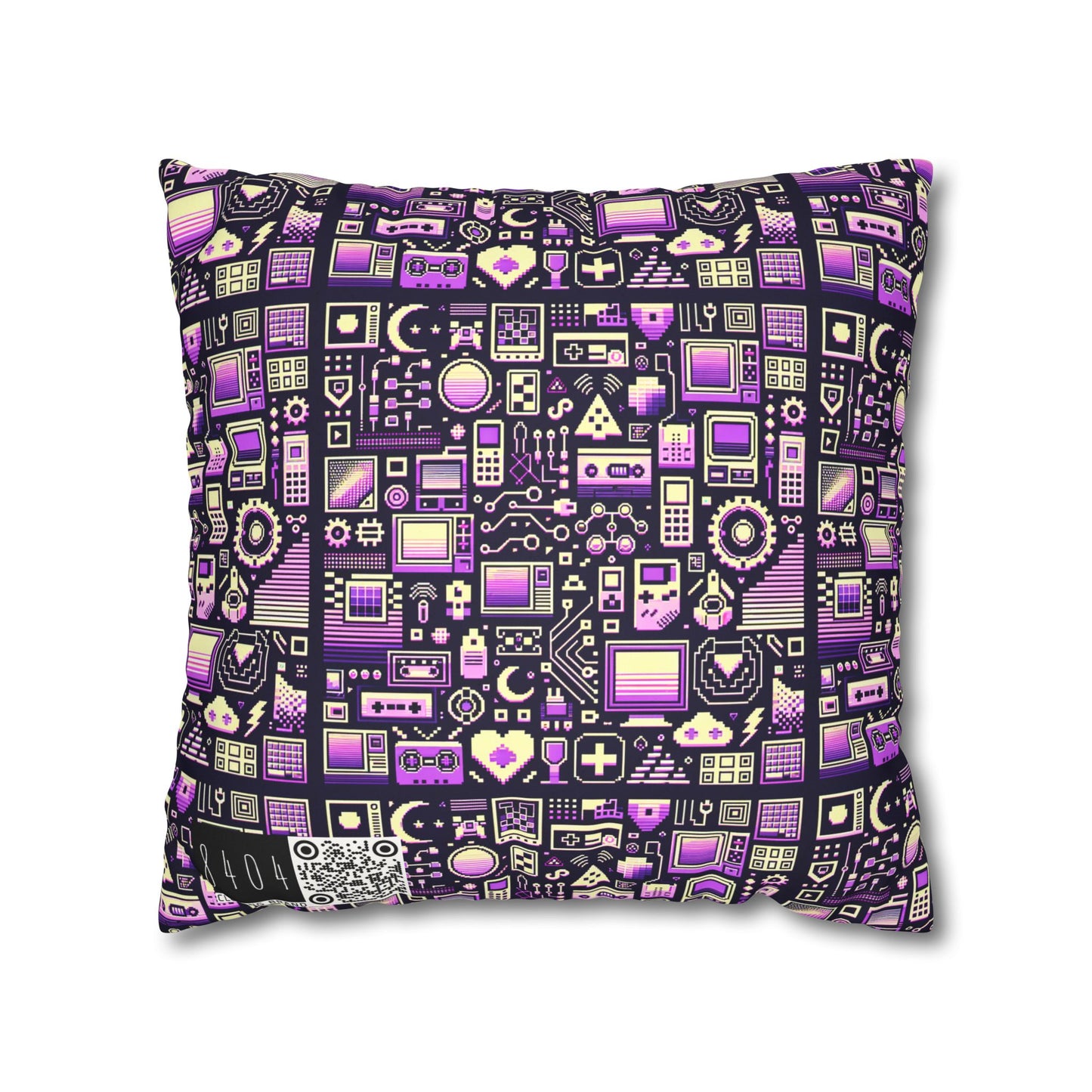 Digital Nostalgia Remix Modern Vintage Fusion Faux Suede Square Pillowcase - 8404 Design-54
