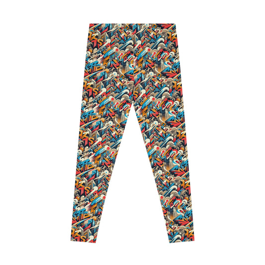 Neo-Traditional Street Art Modern Street Art Fusion Stretch Leggings - 8404 Design-44