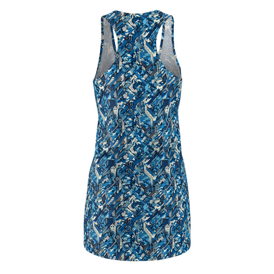 Tech Urban Camo Tech-Forward Streetwear With a Futuristic Military Edge Women's Cut & Sew Racerback Dress - 8404 Design-39