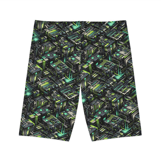 Tech-Infused Graphics Tech-Forward Streetwear Women's Bike Shorts - 8404 Design-47