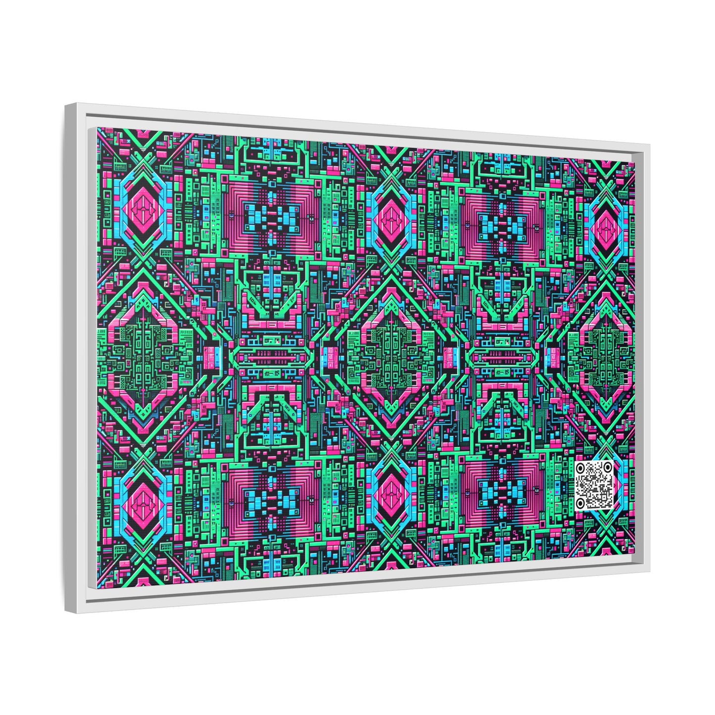 Digital Glitch Vibes Tech-Inspired Streetwear Matte Canvas, Framed (multi-Color) - 8404 Design-71 A