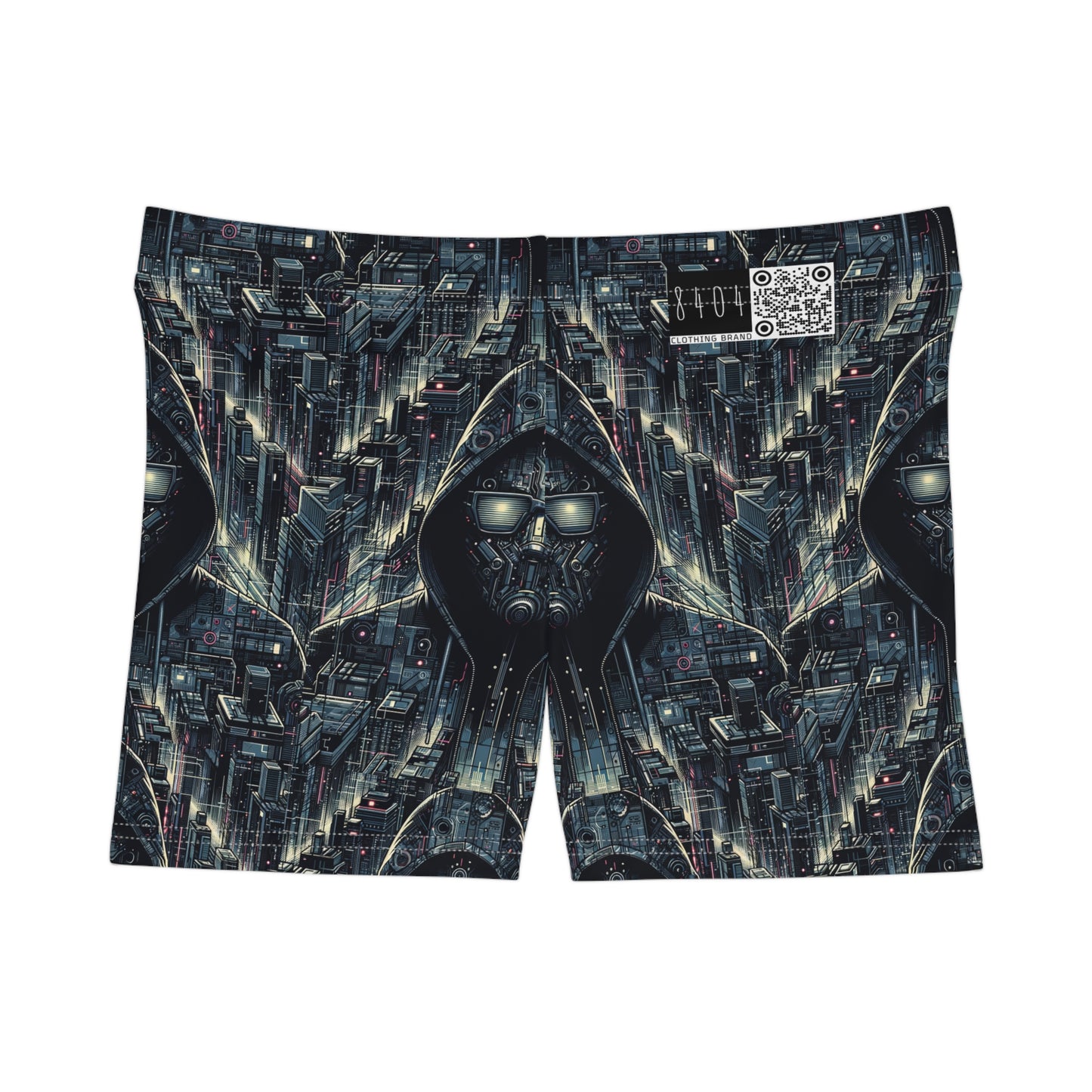 Tech Noir Aesthetics Sleek Tech Streetwear Women's Shorts - 8404 Design-56
