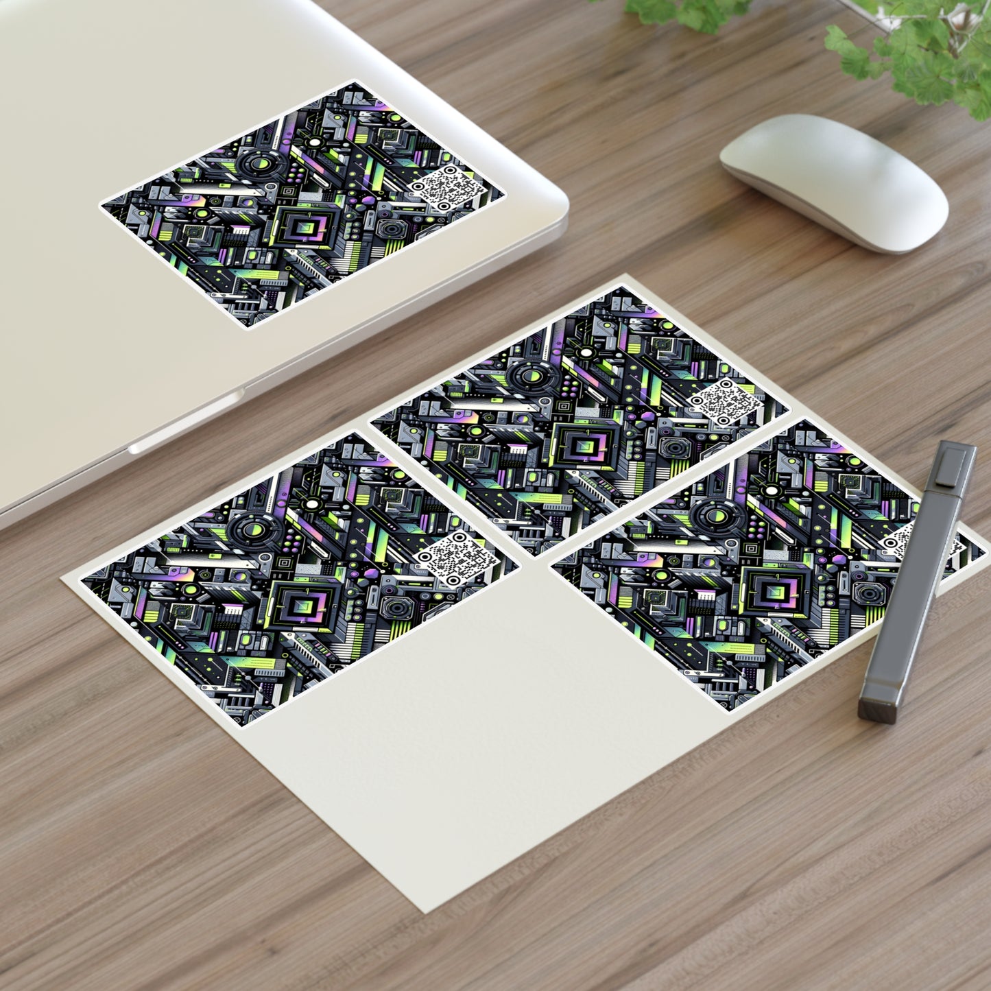 Retro Futurism Graphics Tech-Forward Streetwear Sticker Sheets - 8404 Design-49