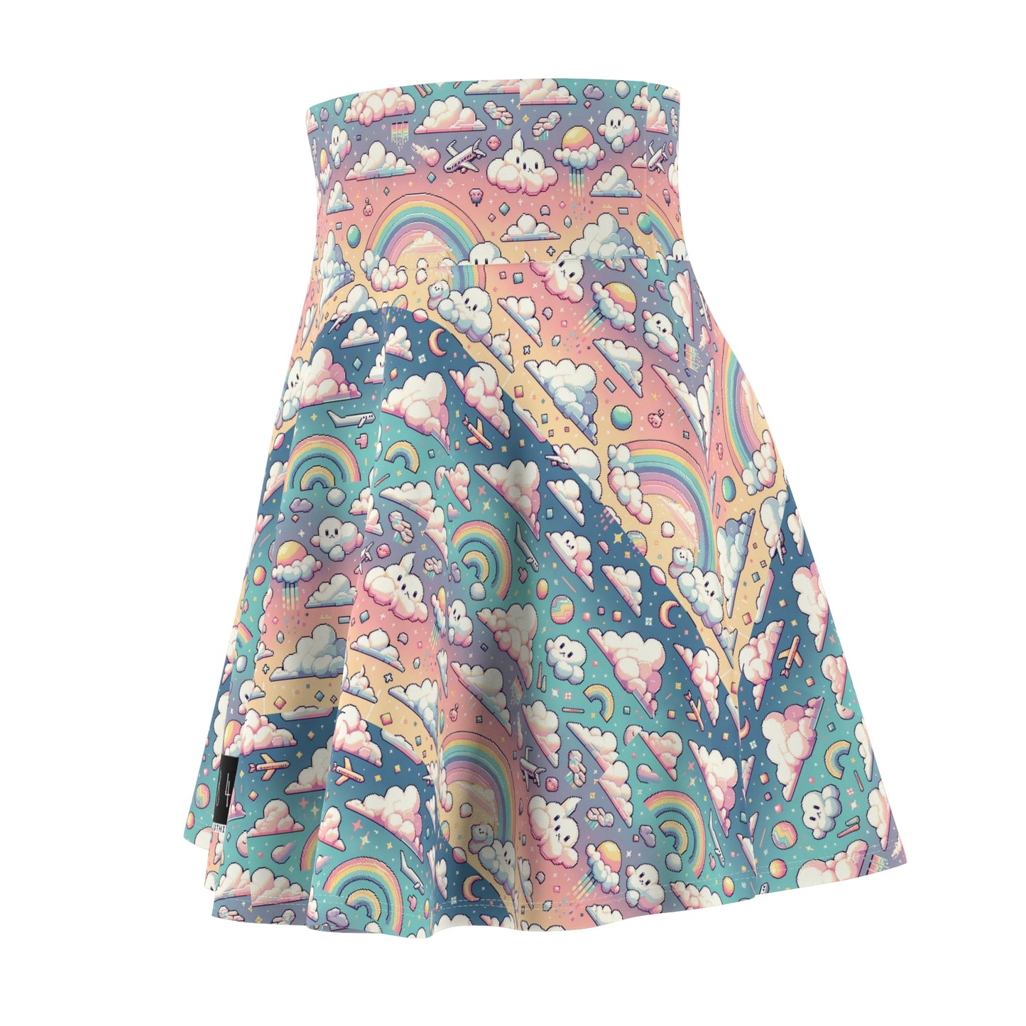 Digital Dreamland Whimsical and Nostalgic Streetwear With a Digital Twist Women's Skater Skirt - 8404 Design-58