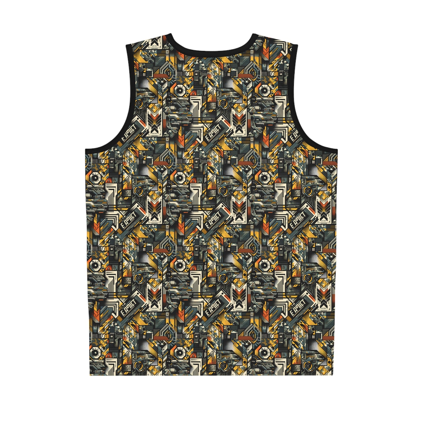 Digital Punk Futuristic Grunge Basketball Jersey - 8404 Design-49