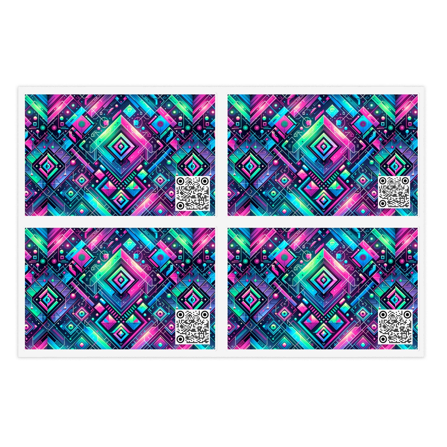 Tech-Infused Graphics Tech-Forward Streetwear Sticker Sheets - 8404 Design-52