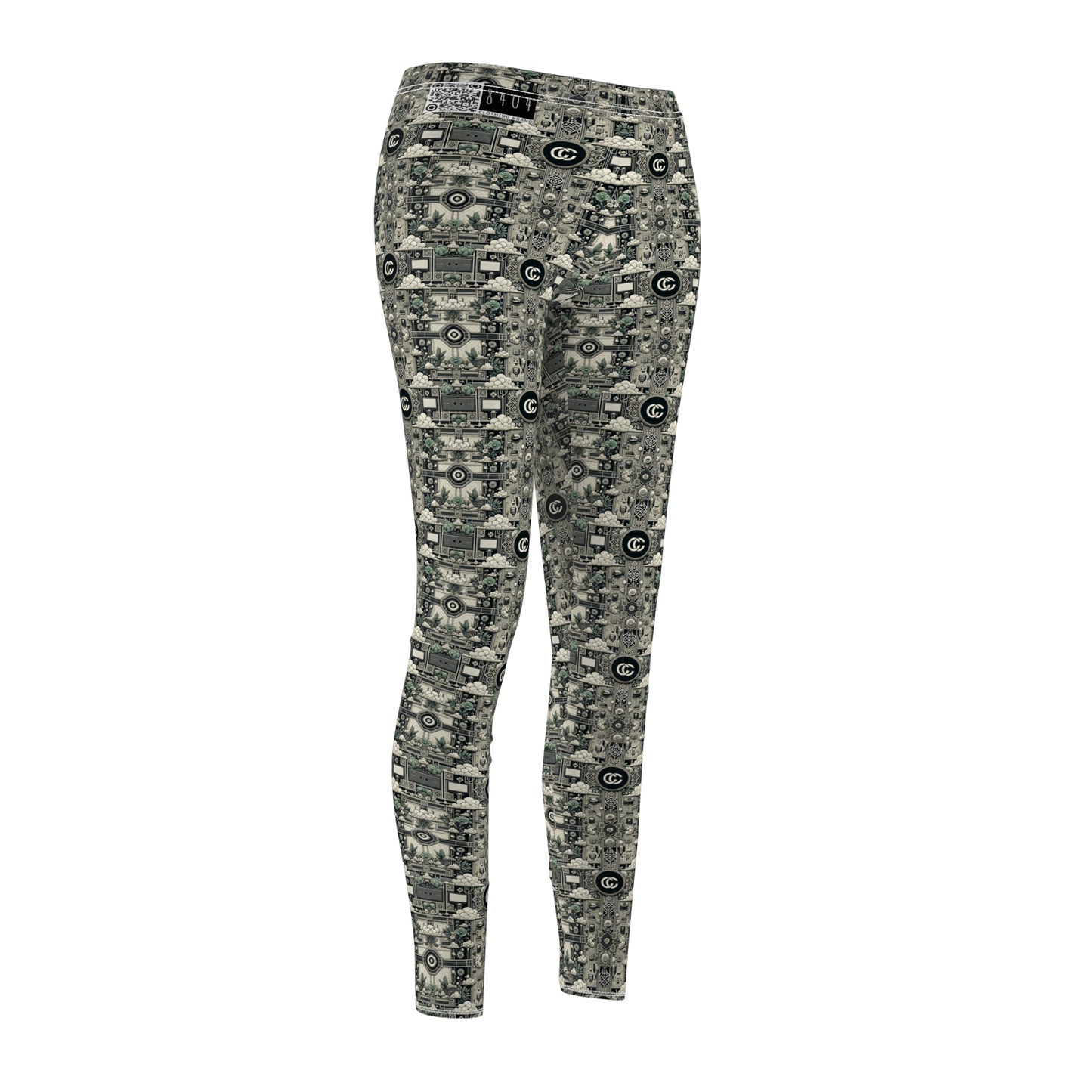 Cyber Garden Party Tech Garden Extravaganza Women's Cut & Sew Casual Leggings - 8404 Design-54