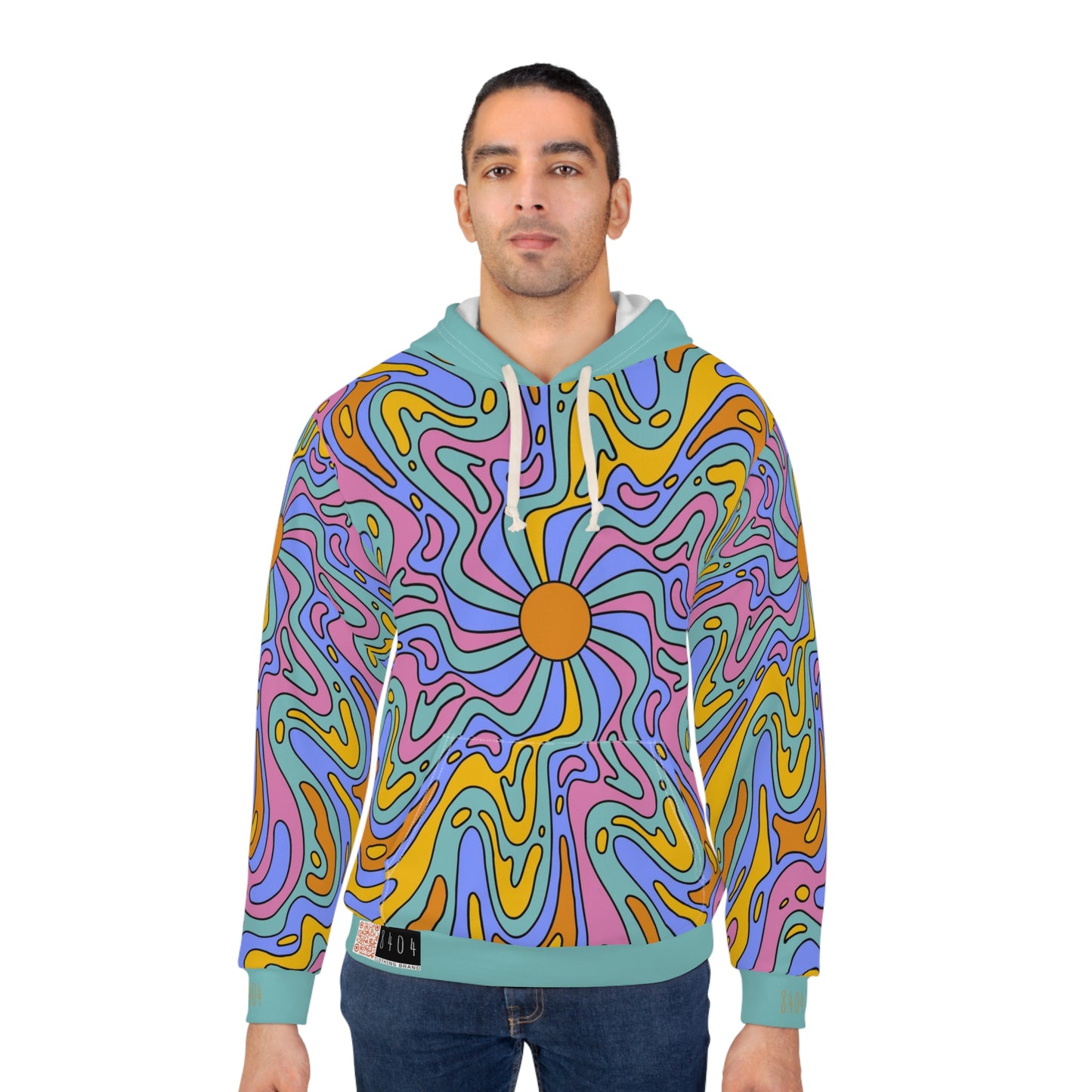 8404's Unisex Adult "a Trip Under the Sun in Teal" Fashion Pullover Hoodie