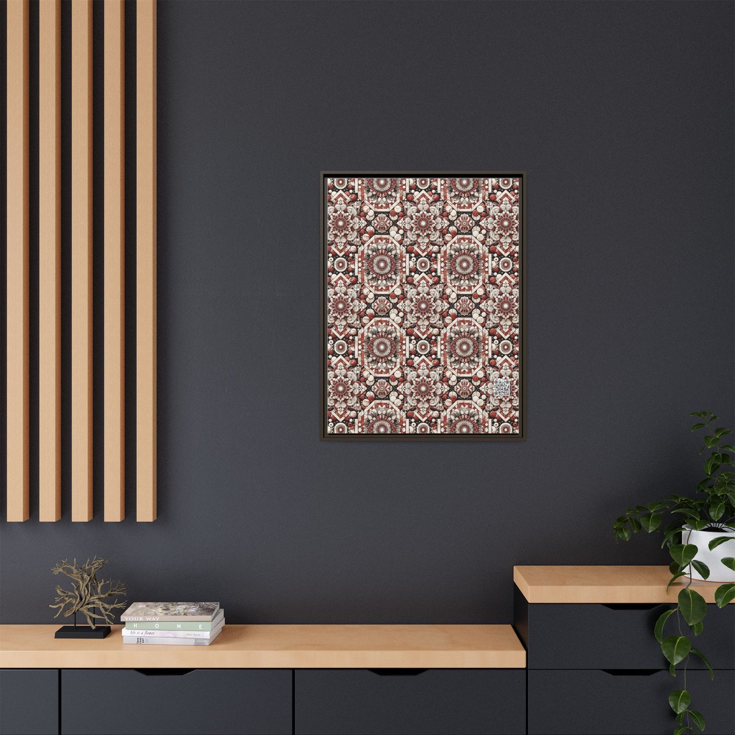 Neo Jomon Sculptural Aesthetics Artisanal Streetwear Matte Canvas, Framed (multi-Color) - 8404 Design-55 A