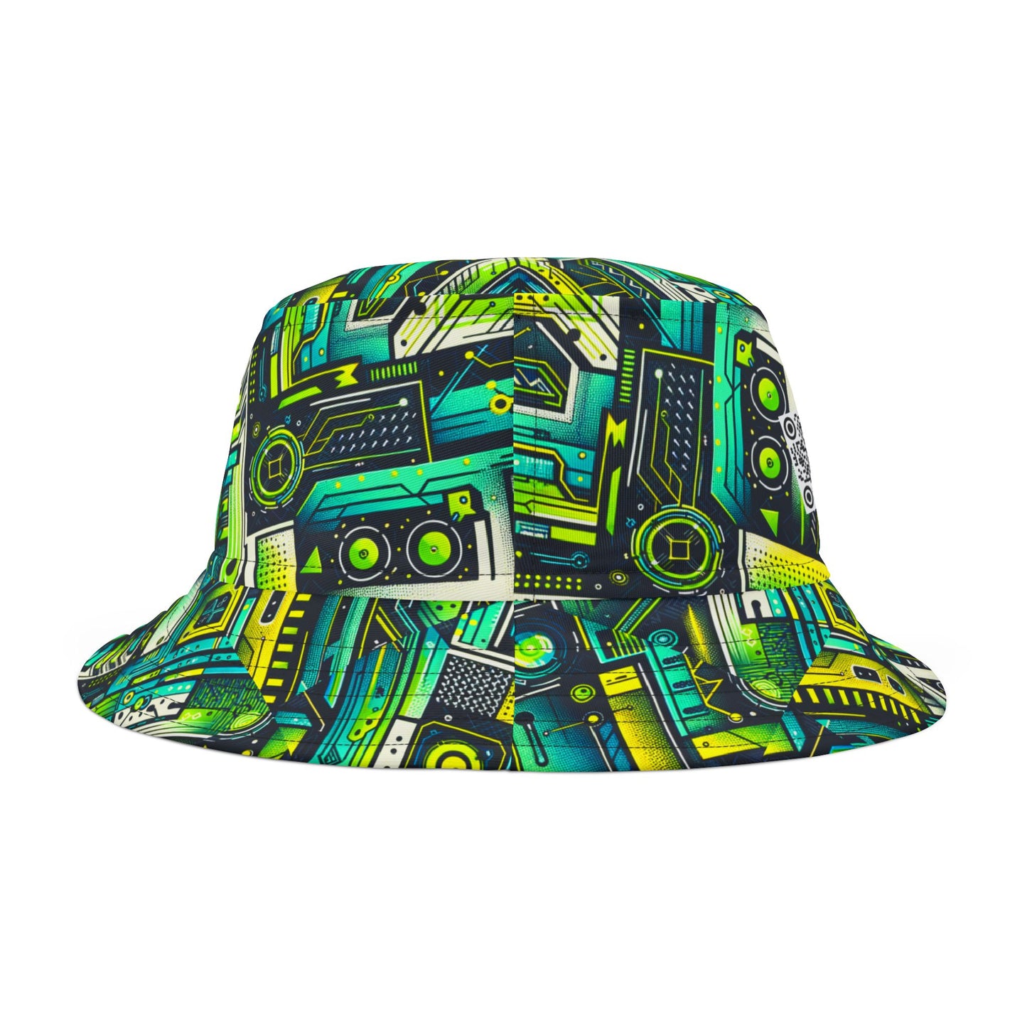 Tech-Infused Neon Tech-Forward Streetwear Bucket Hat - 8404 Design-52