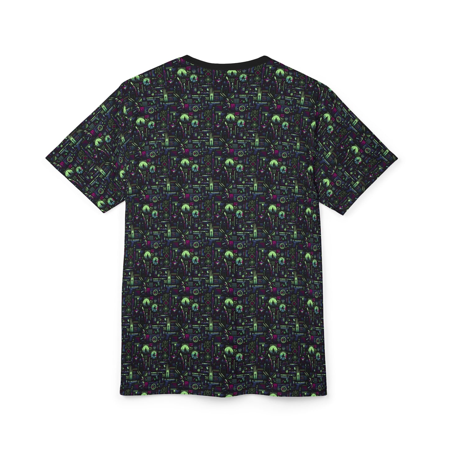Tech Noir Futuristic Cyberpunk Unisex Cut & Sew Tee - 8404 Design-63