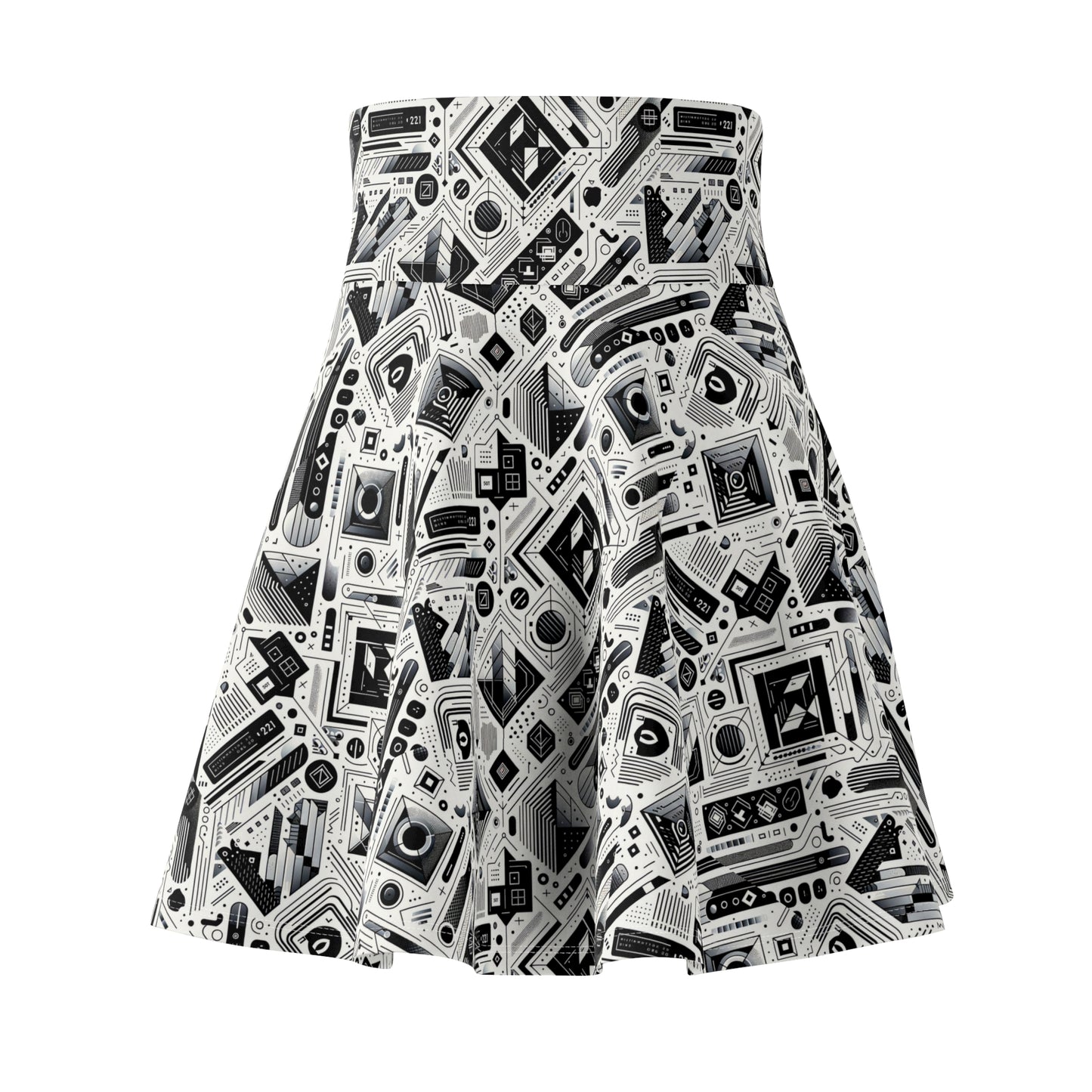 Tech Minimalism Minimalist Tech Women's Skater Skirt - 8404 Design-72