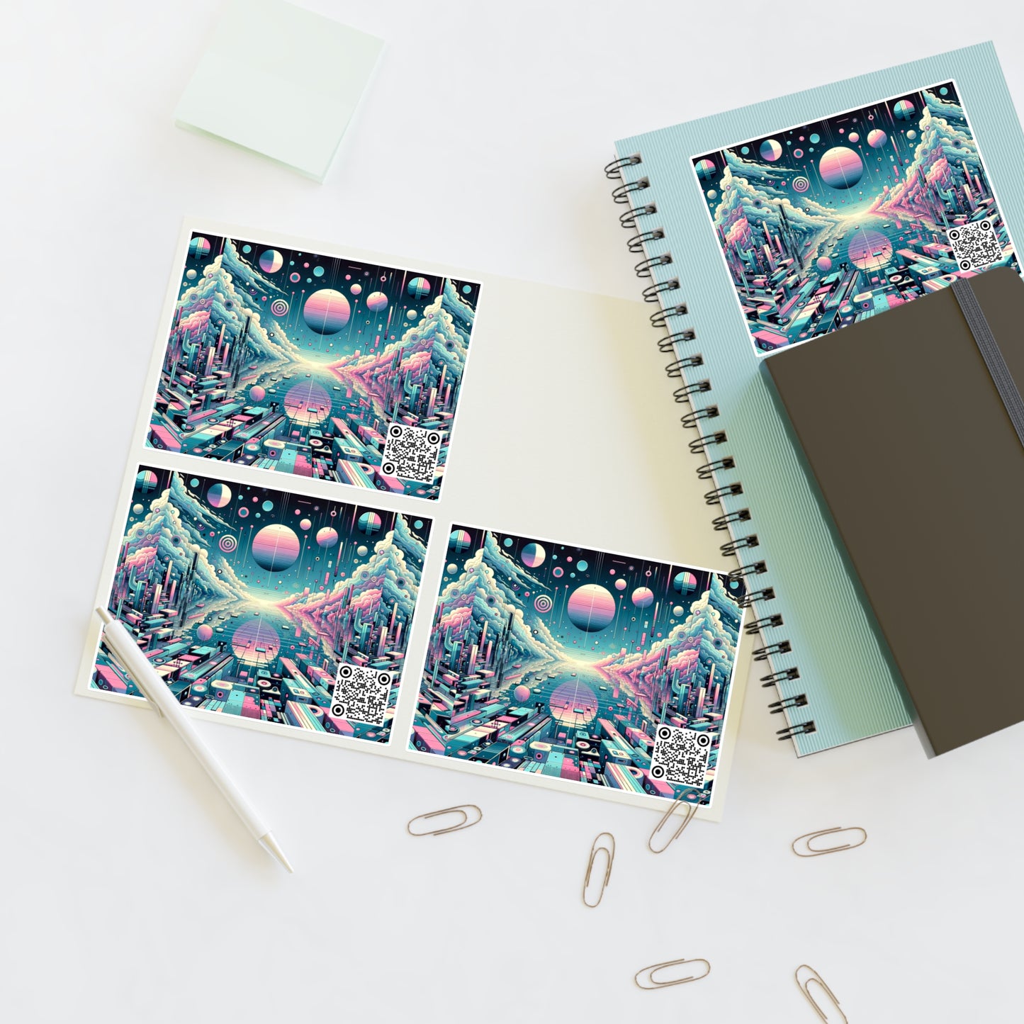 Digital Dreamscapes Digitally-Inspired Streetwear With a Dreamy, Surreal Twist Sticker Sheets - 8404 Design-61