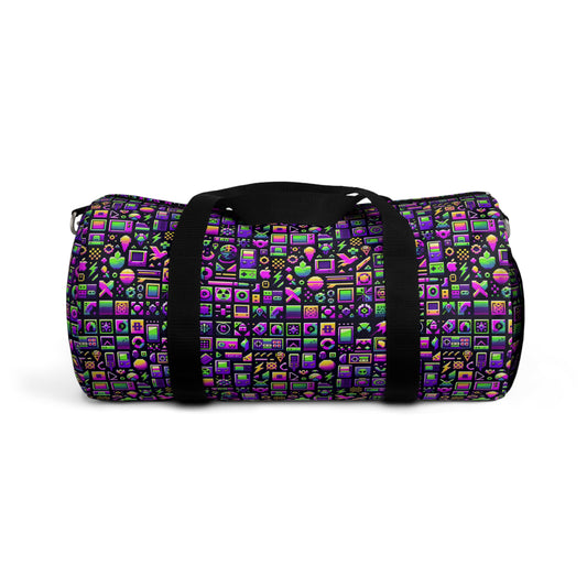 Digital Nostalgia Remix Modern Vintage Fusion Duffel Bag - 8404 Design-49