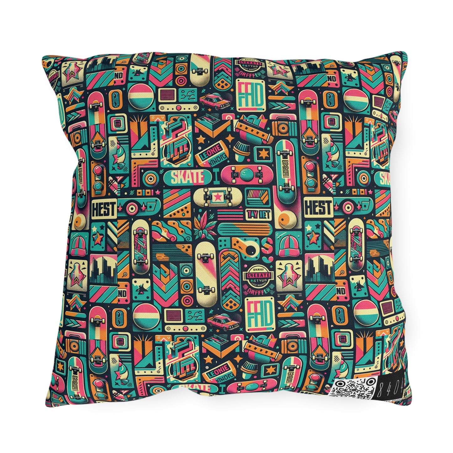 Skate Culture Revival Urban Retro Cool Outdoor Pillow - 8404 Design-61