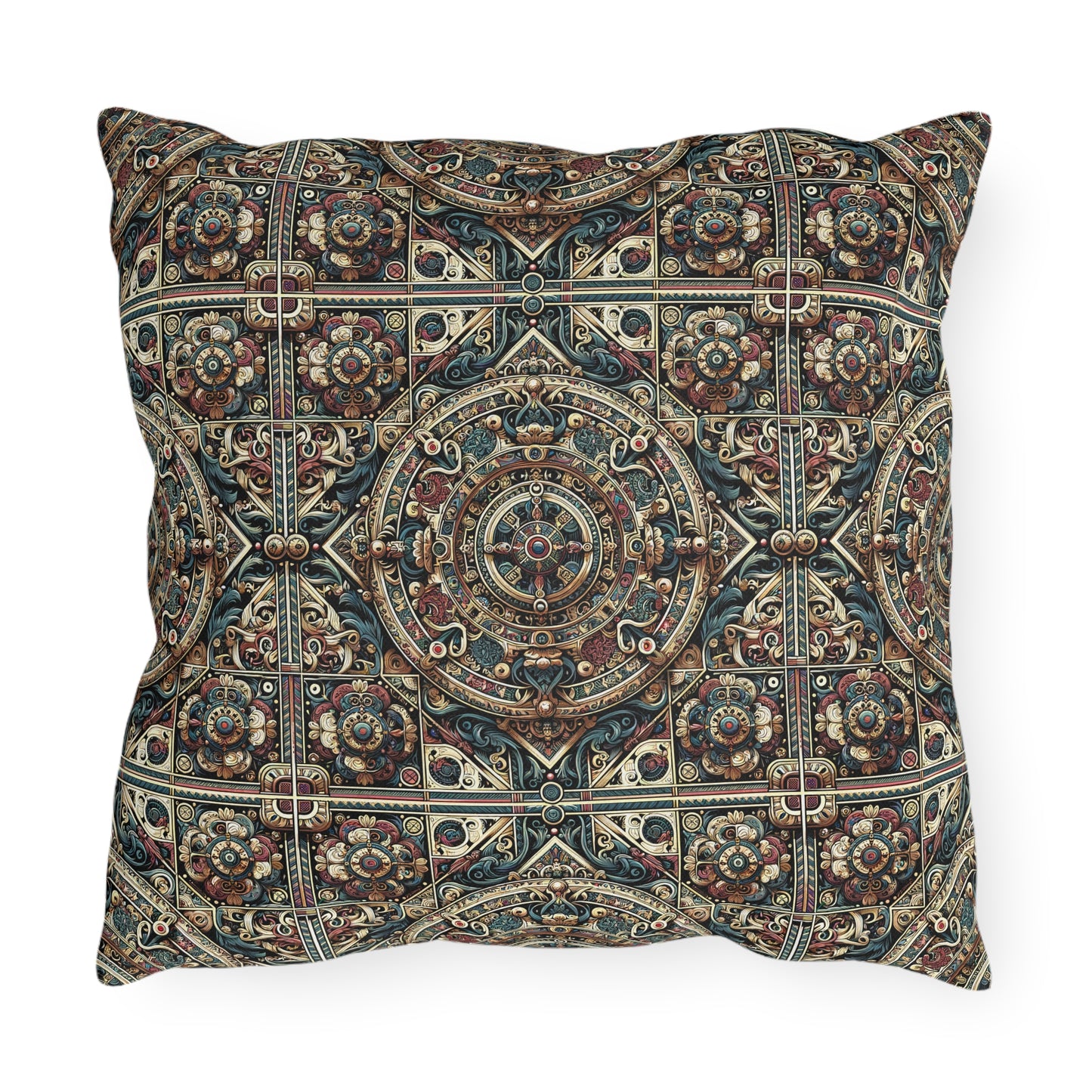 Urban Renaissance Historical Fusion With Street Edge Outdoor Pillow - 8404 Design-57