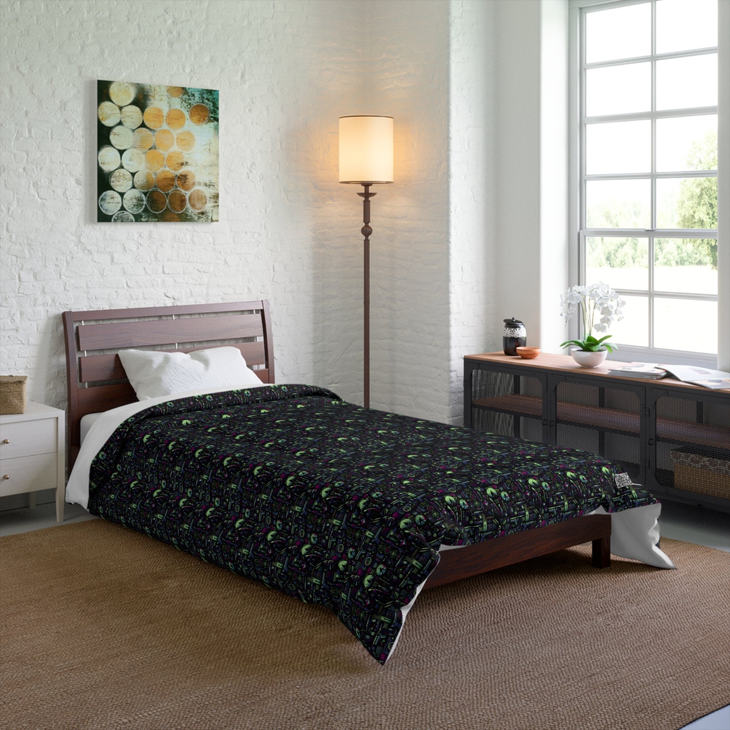 Tech Noir Futuristic Cyberpunk Comforter - 8404 Design-63