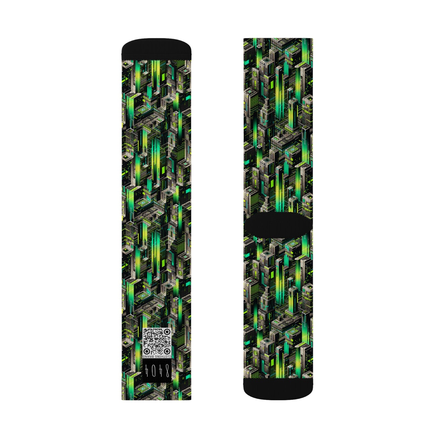 Digital Rebellion Tech-Forward Streetwear Sublimation Socks - 8404 Design-63