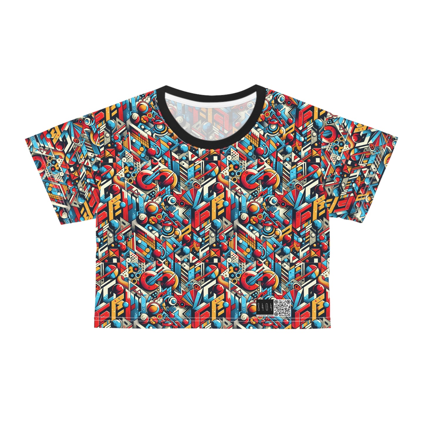 Neo-Traditional Street Art Modern Street Art Fusion Crop Tee - 8404 Design-67