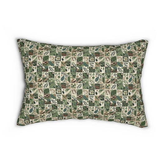 Streetwear Sustainability Environmentally Conscious Streetwear with a Natural Aesthetic Spun Polyester Lumbar Pillow - 8404 Design-57 S