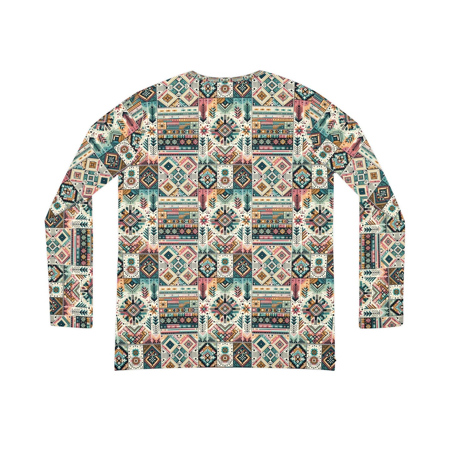 Digital Artisanal Fusion Digital Artisanal Women's Long Sleeve V-Neck Shirt - 8404 Design-49
