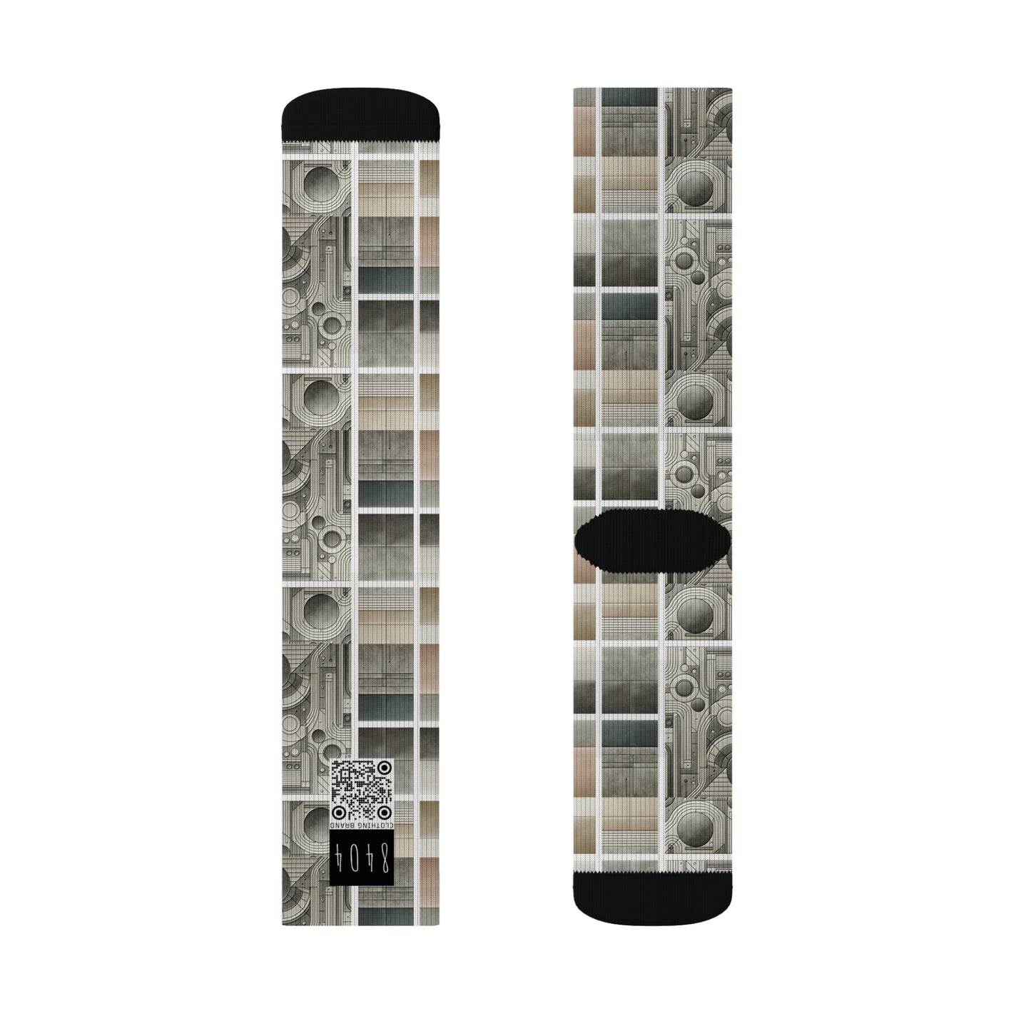 Tech Utility Chic Tech-Forward Minimalist Sublimation Socks - 8404 Design-59