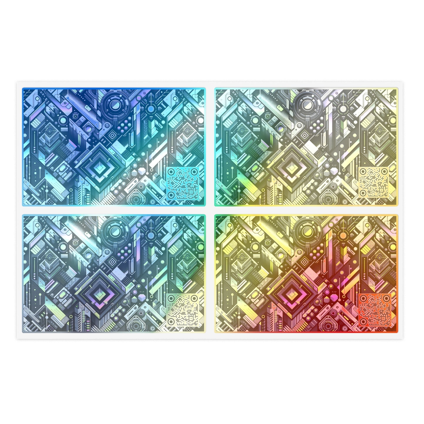 Retro Futurism Graphics Tech-Forward Streetwear Sticker Sheets - 8404 Design-49