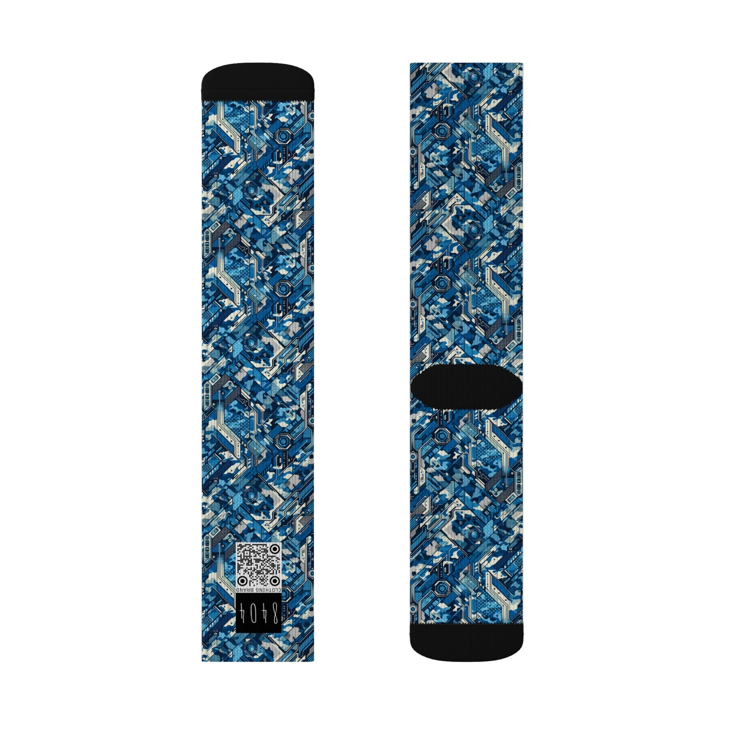 Tech Urban Camo Tech-Forward Streetwear With a Futuristic Military Edge Sublimation Socks - 8404 Design-39