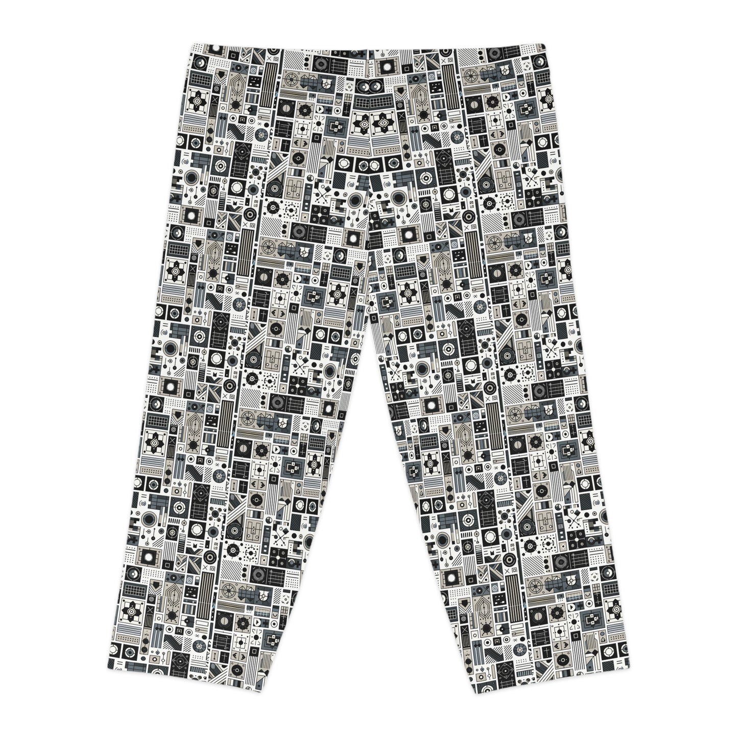 Digital Minimalism Minimalist Tech Women's Capri Leggings - 8404 Design-45