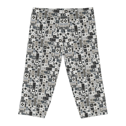 Digital Minimalism Minimalist Tech Women's Capri Leggings - 8404 Design-45