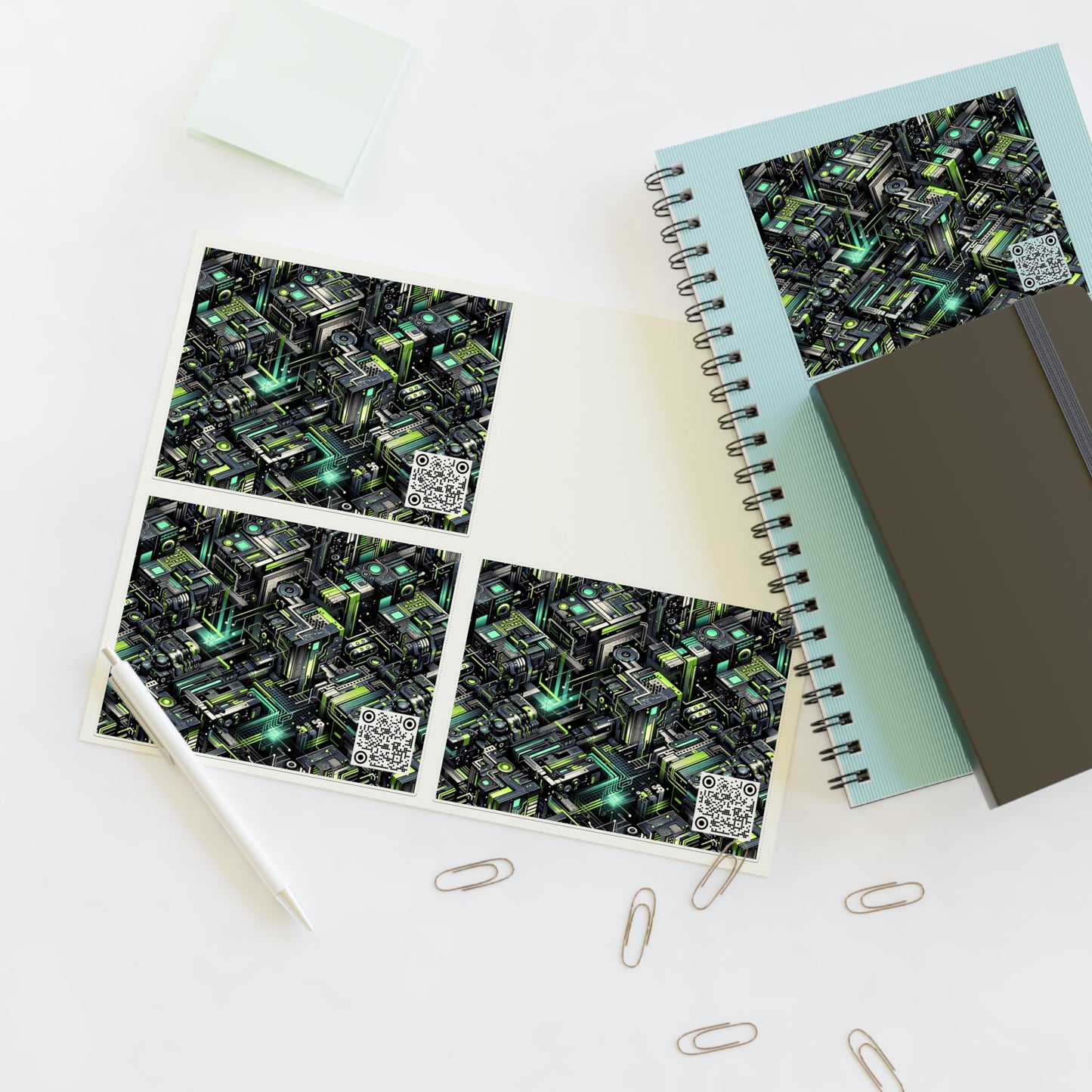 Tech-Infused Graphics Tech-Forward Streetwear Sticker Sheets - 8404 Design-47