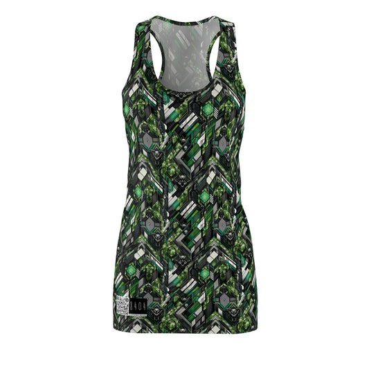 Tech Camo Fusion Tech-Forward Streetwear With a Futuristic Edge Women's Cut & Sew Racerback Dress - 8404 Design-58