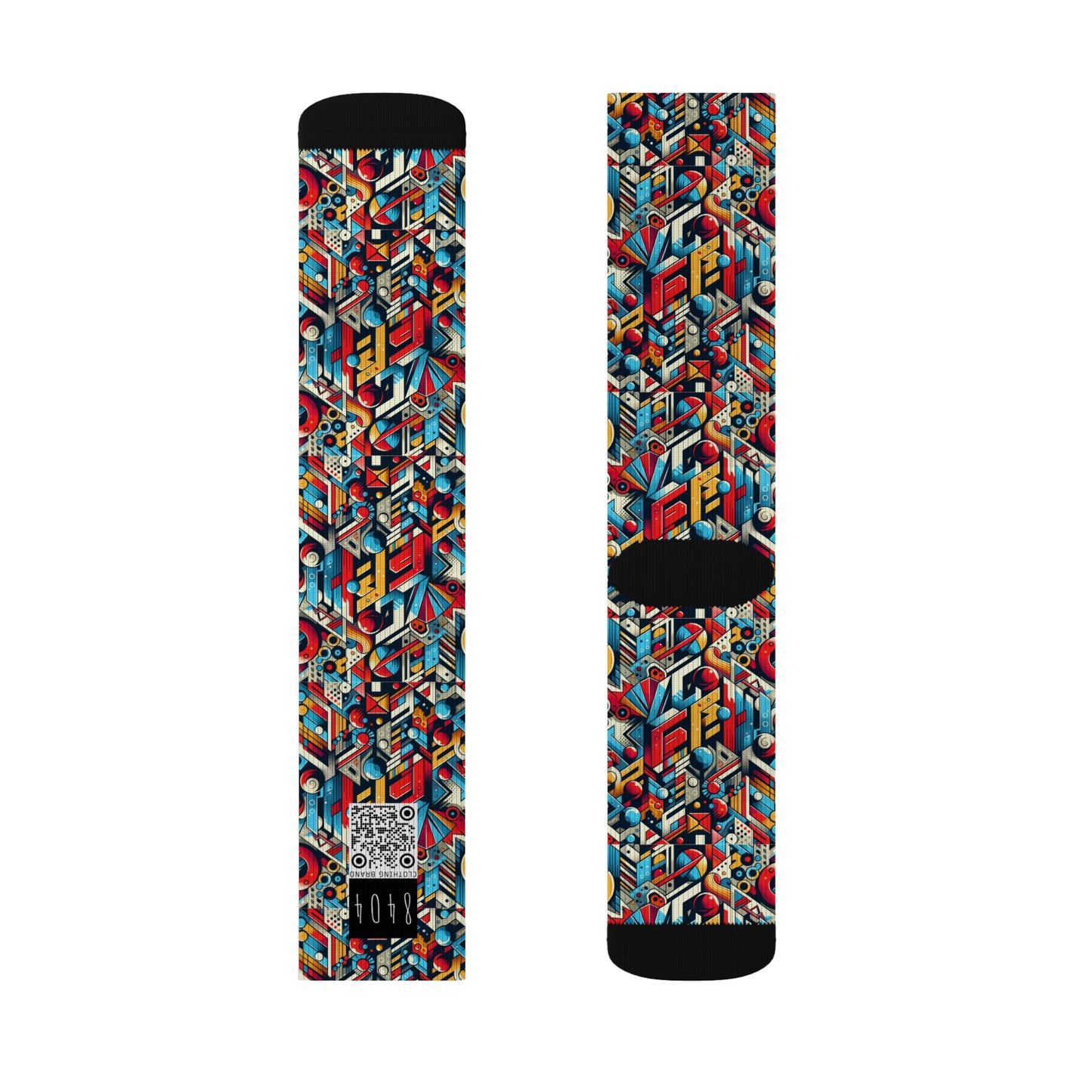 Neo-Traditional Street Art Modern Street Art Fusion Sublimation Socks - 8404 Design-67