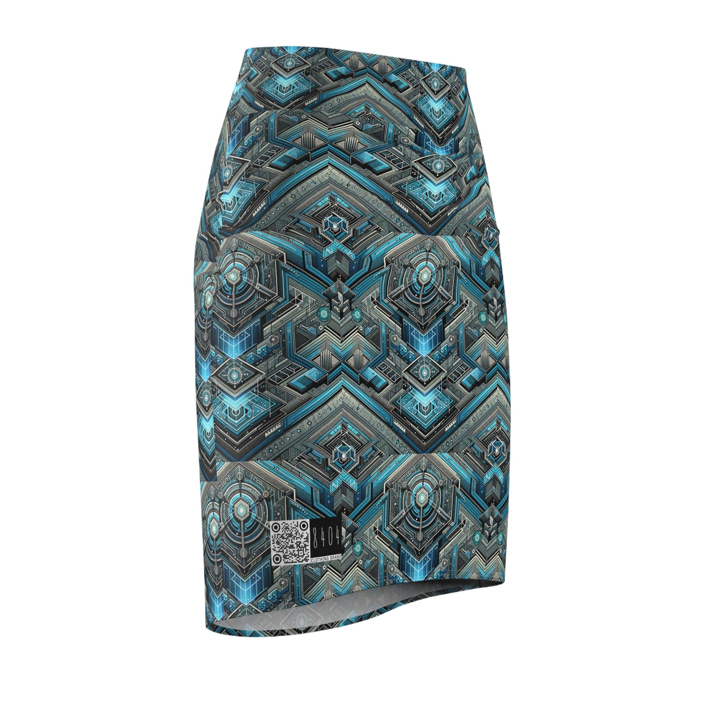 Tech-Infused Futurism Sleek Tech Edge Women's Pencil Skirt - 8404 Design-49