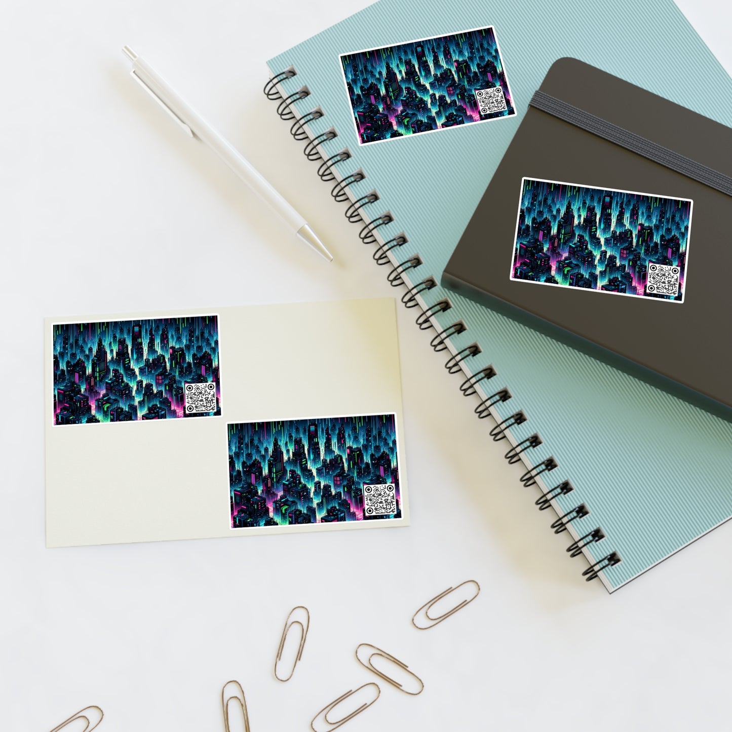 Tech Noir Graphics Cyberpunk Tech Aesthetic Sticker Sheets - 8404 Design-53