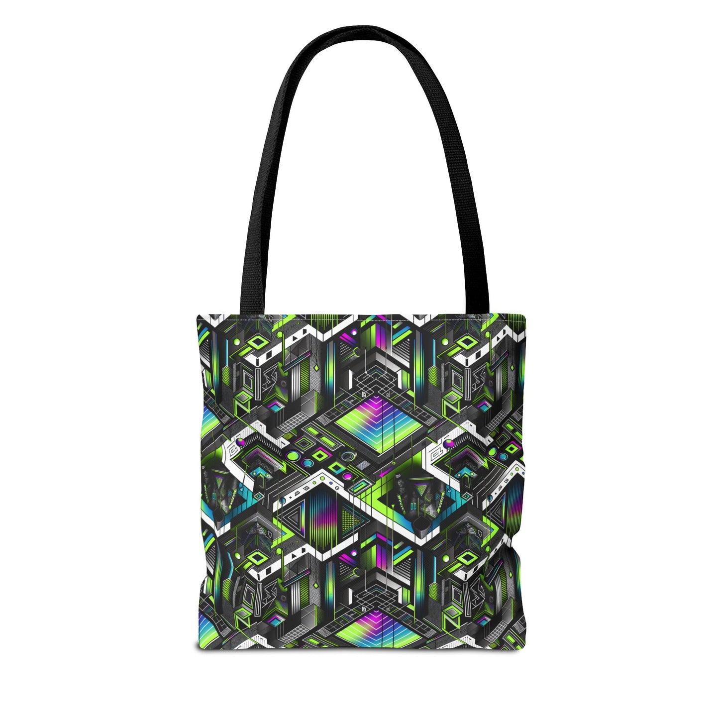 Retro Futurism Graphics Tech-Forward Streetwear Tote Bag - 8404 Design-52