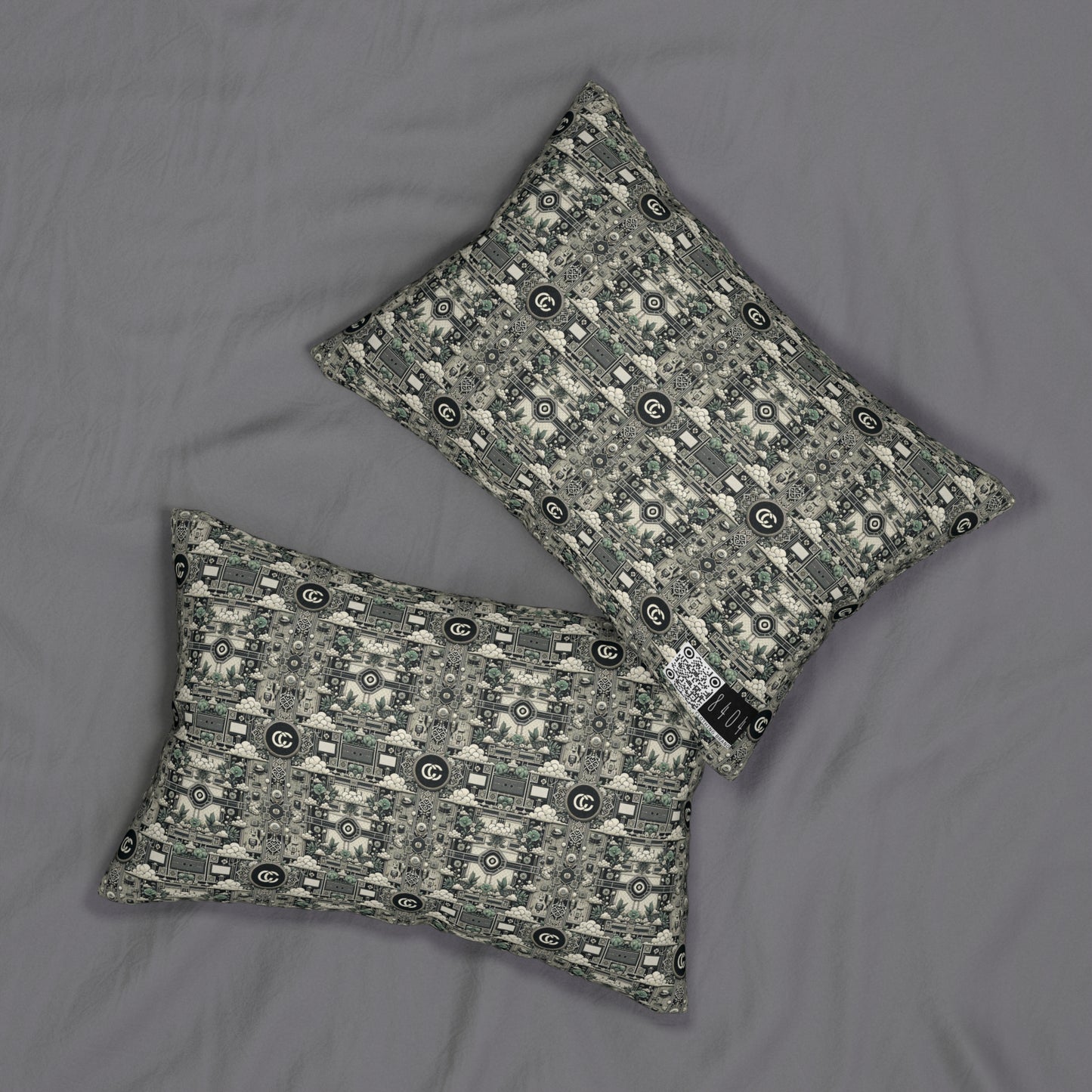 Cyber Garden Party Tech Garden Extravaganza Spun Polyester Lumbar Pillow - 8404 Design-54 S