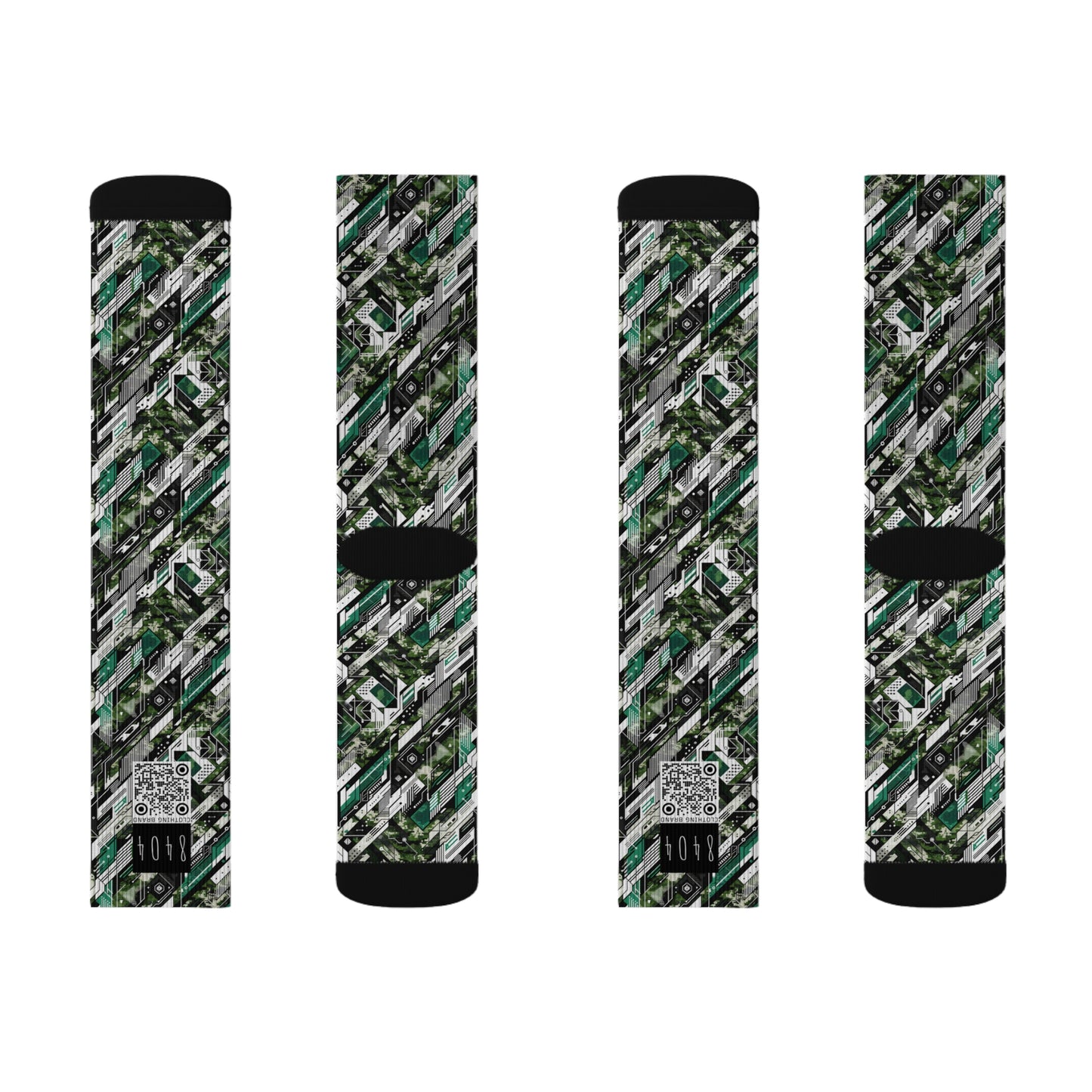 Tech Camo Fusion Tech-Forward Streetwear With a Futuristic Edge Sublimation Socks - 8404 Design-63