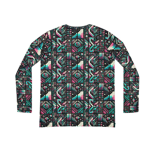 Digital Artistry Digital-native Streetwear Women's Long Sleeve V-neck Shirt - 8404 Design-60