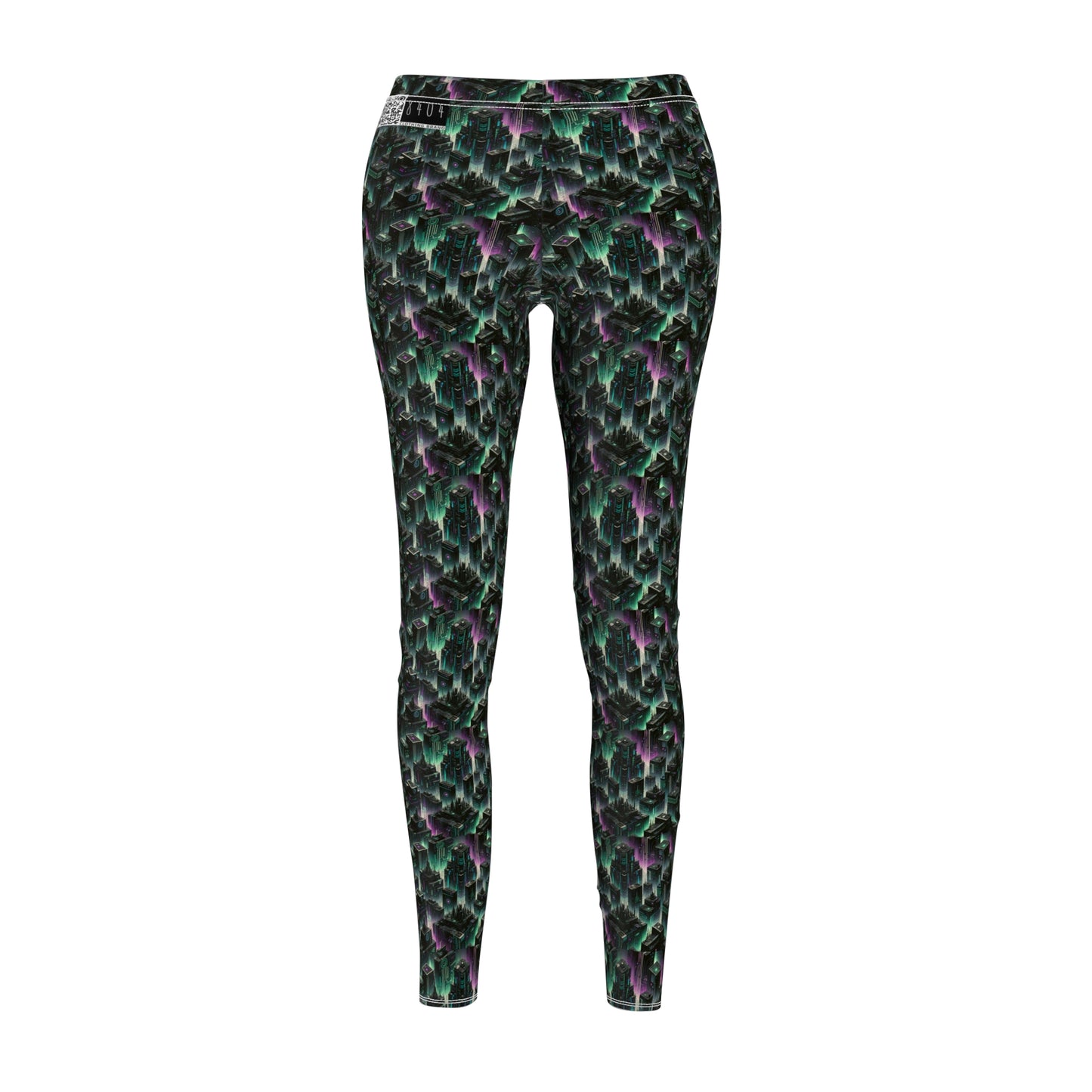 Tech Noir Aesthetics Tech-Forward Urban Dystopia Women's Cut & Sew Casual Leggings - 8404 Design-44
