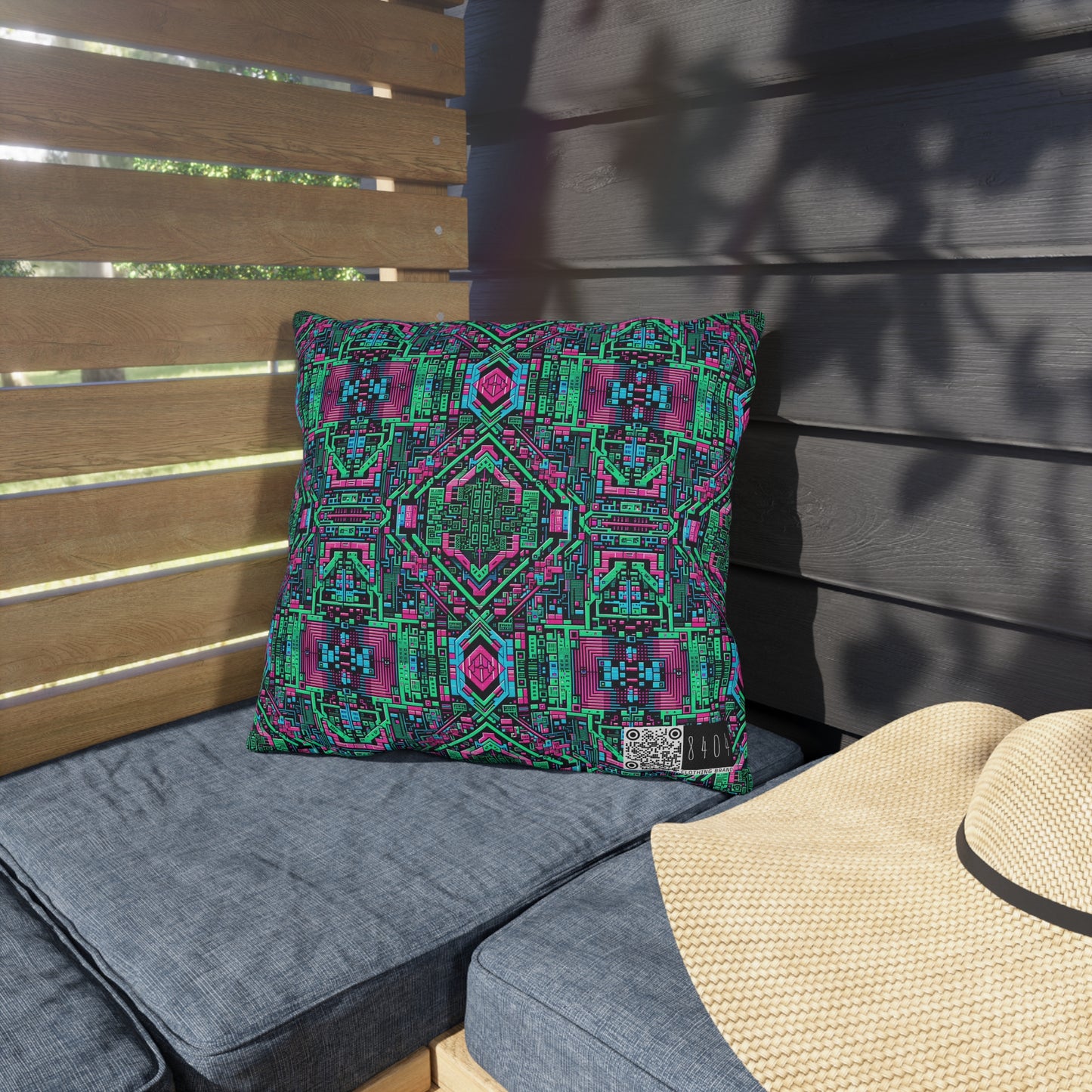 Digital Glitch Vibes Tech-Inspired Streetwear Outdoor Pillow - 8404 Design-71