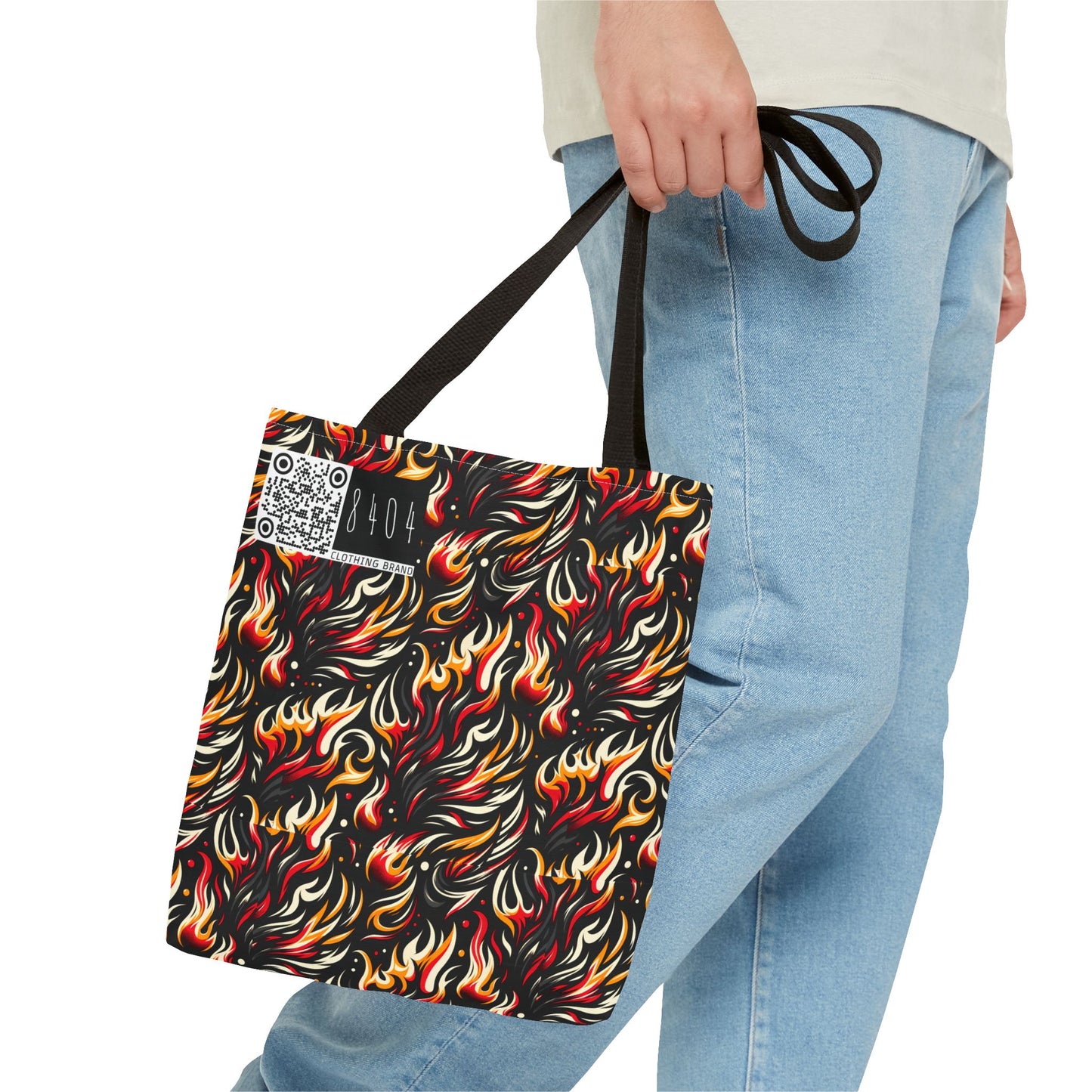 Fire & Flames Bold Streetwear Statement Tote Bag - 8404 Design-60