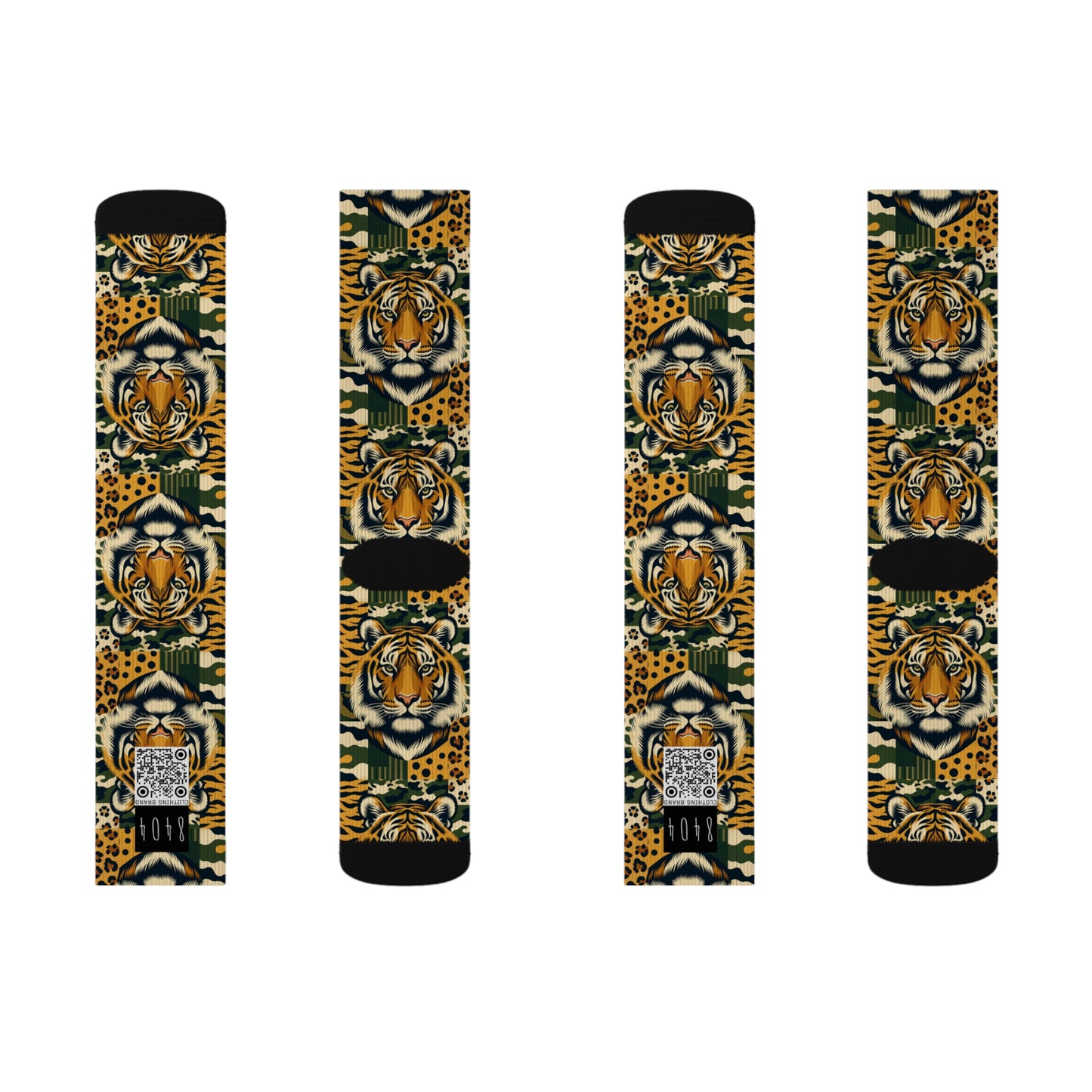 Streetwear Safari Urban Jungle Exploration Sublimation Socks - 8404 Design-64