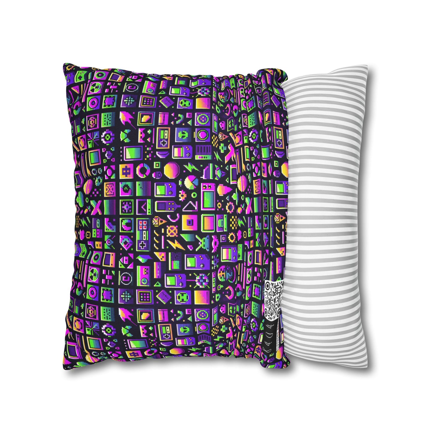 Digital Nostalgia Remix Modern Vintage Fusion Spun Polyester Square Pillowcase - 8404 Design-49