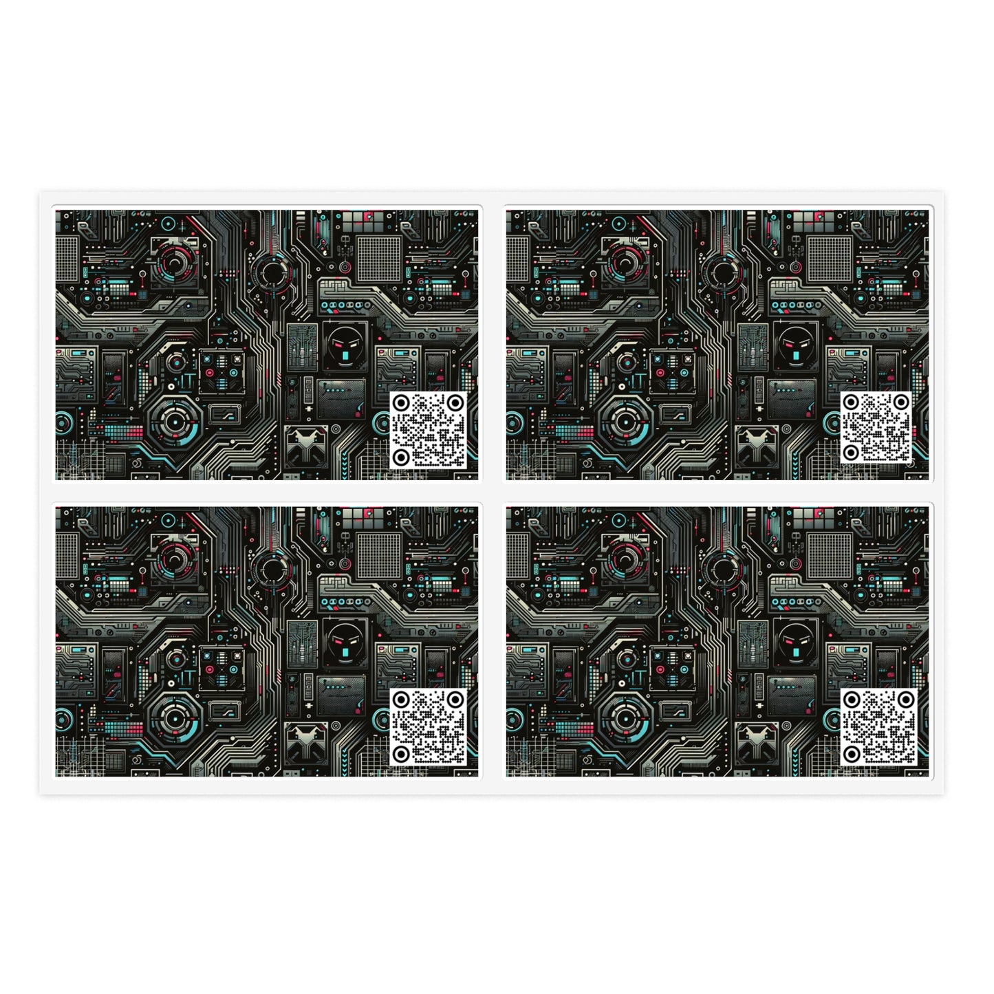 Tech Noir Aesthetics Sleek Tech Streetwear Sticker Sheets - 8404 Design-52